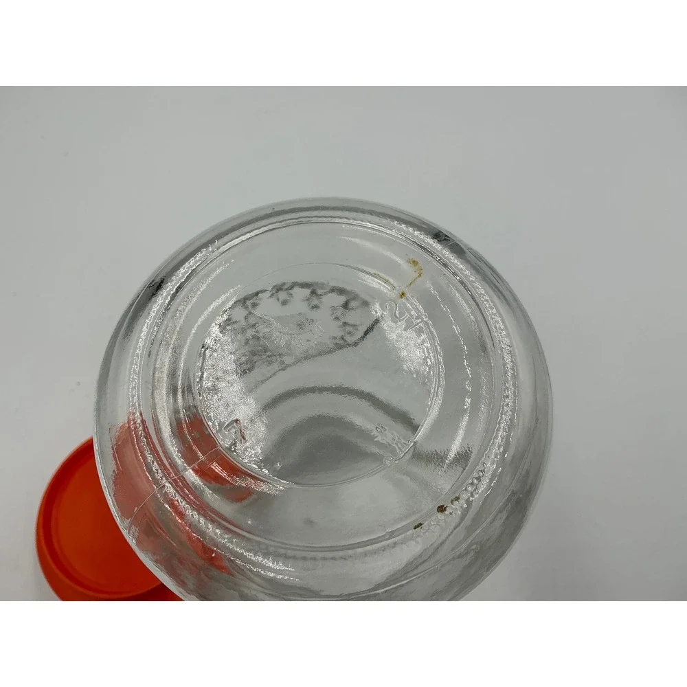 Vintage 1776-1976 Bicentennial Election Glass Canister Jar with Orange Lid